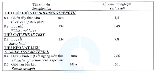 vít liên kết kèo thép nhẹ mái ngói
